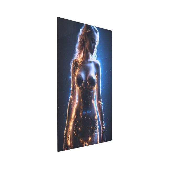 Stunning girl glowing with sparkles metal print (3/4)