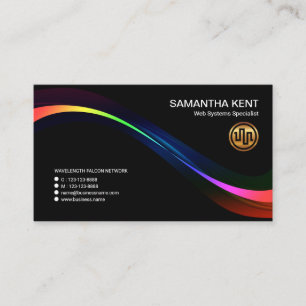 Stunning Glowing Colorful  Web Wave Systems Business Card