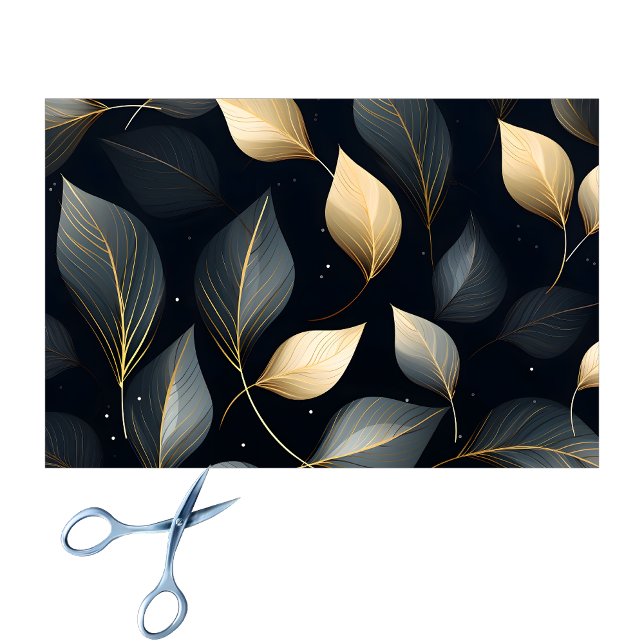 Stunning Gold and Gray Falling Leaves Tissue Paper (Creator Uploaded)