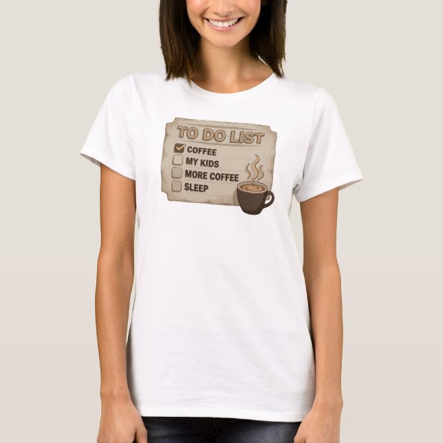Stunning Gold COFFEE FIRST SAVE WORLD Tee (Front)