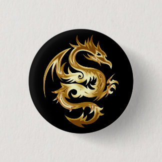 Stunning Gold Dragon Button