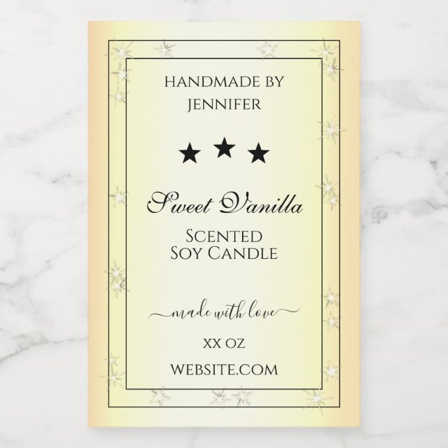 Stunning Gold Glitter Product Packaging Labels (Single Label)