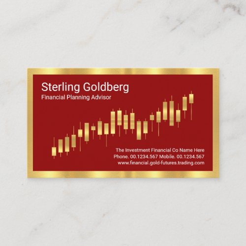 Stunning Gold Graph Profits Frame  Business Card