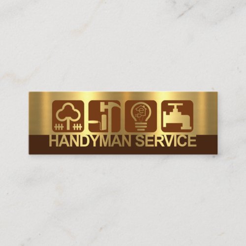 Stunning Gold Handyman Tools Layer Mini Business Card