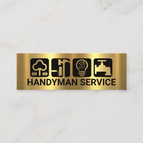 Stunning Gold Handyman Tools Mini Business Card