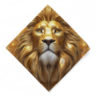 Stunning Gold Lion Head Bandana