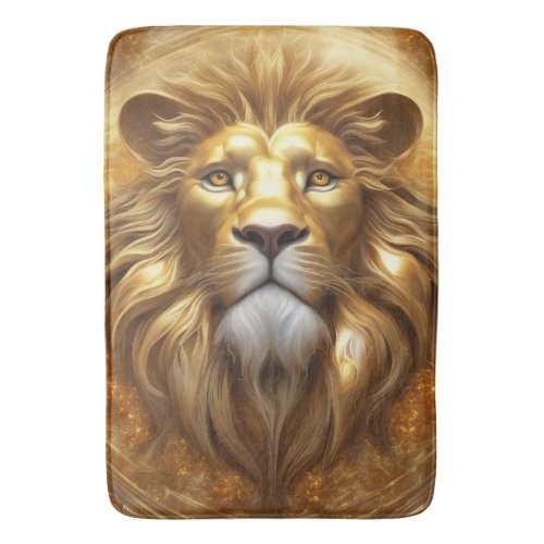 Stunning Gold Lion Head Bath Mat