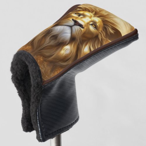 Stunning Gold Lion Head Golf Head Cover
