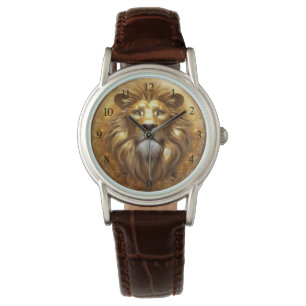 Stunning Gold Lion Head Watch