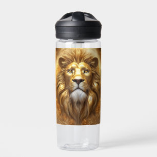 Stunning Gold Lion Head Water Bottle
