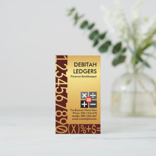 Stunning Gold Numbers Bookkeeping Business Card