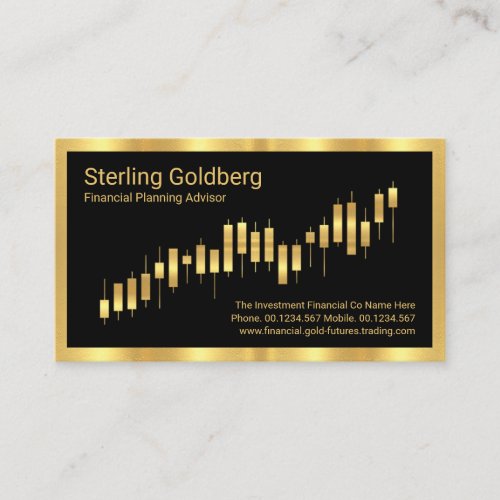 Stunning Gold Profits Graph Frame Business Card