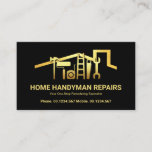 Stunning Gold Roof Handyman Tools Business Card at Zazzle