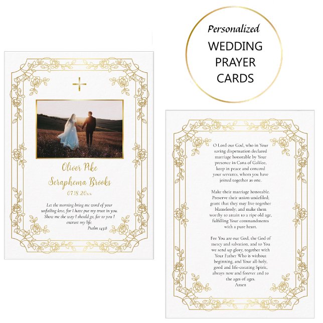 Stunning Gold Roses Orthodox Wedding Prayer Card (Creator Uploaded)