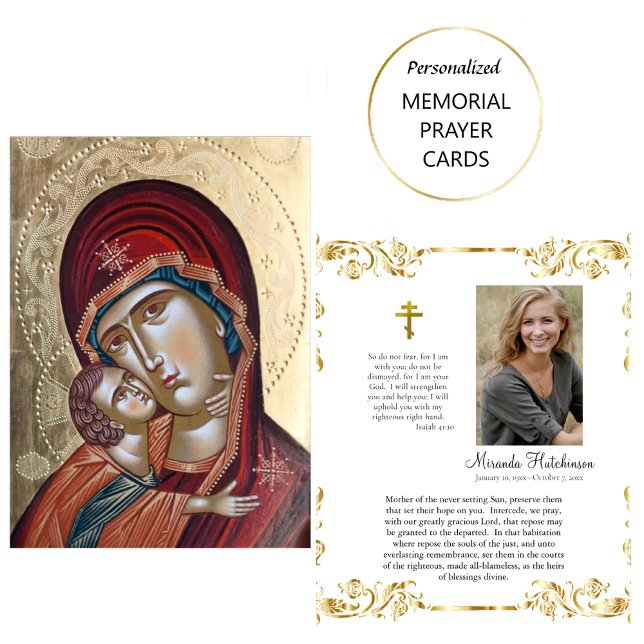 Stunning Gold Theotokos Memorial Prayer Card (Creator Uploaded)