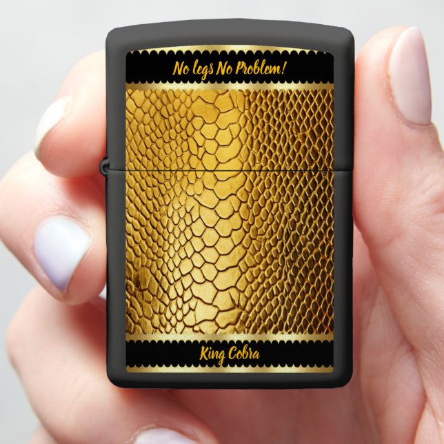 Stunning golden snake skin patterns zippo lighter (In Hand)
