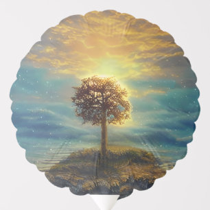 Stunning Golden Sunset Tree Balloon