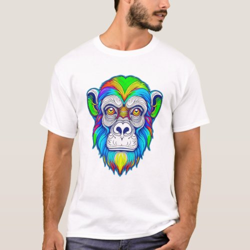 Stunning Gorilla Old Face Art Vector T_Shirt