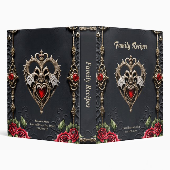 Stunning gothic heart  3 ring binder (Background)