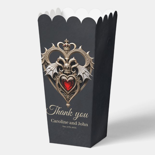 Stunning gothic heart  favor boxes (Front)