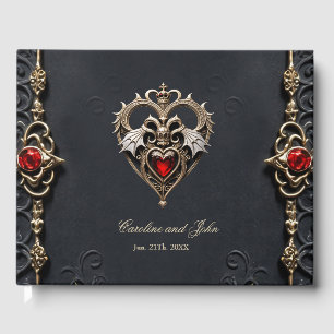 Stunning gothic heart  guest book