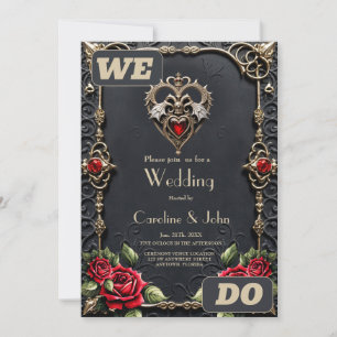 Stunning gothic heart invitation