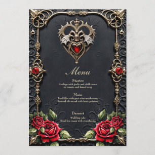 Stunning gothic heart menu