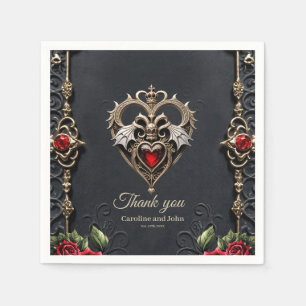 Stunning gothic heart napkins