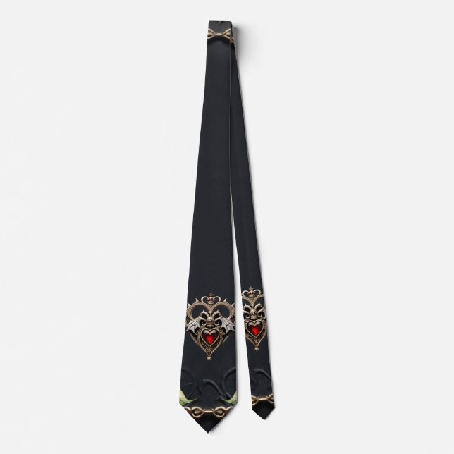 Stunning gothic heart  neck tie (Front)