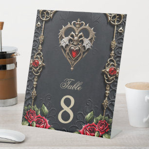 Stunning gothic heart  pedestal sign