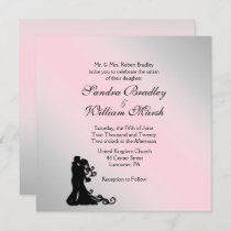 Stunning Gray and Pink Wedding Invitation