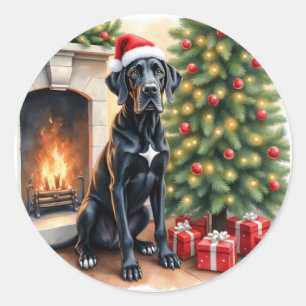 Stunning Great Dane Christmas Classic Round Sticker