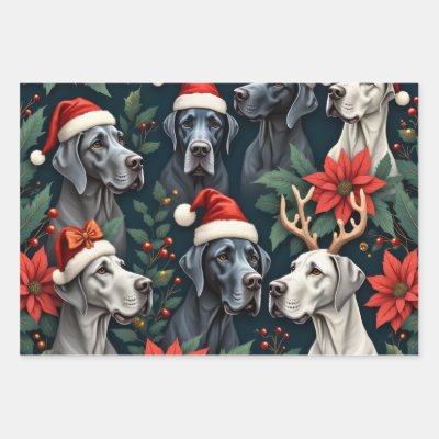 Stunning Great Dane Christmas wrapping paper
