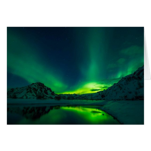 Stunning Green Aurora Blank Inside Cards (Front Horizontal)