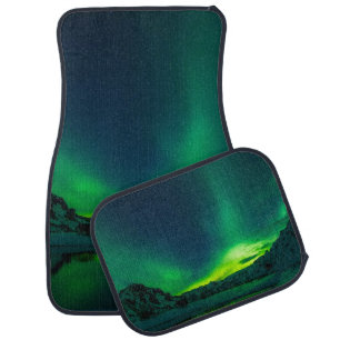 Stunning Green Aurora Car Floor Mat
