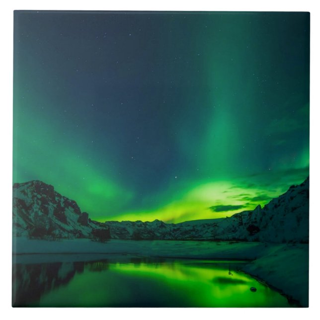 Stunning Green Aurora Ceramic Tile (Front)