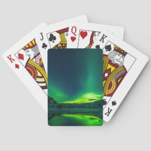 Stunning Green Aurora Poker Cards