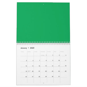 Stunning Green Background with White Border Design Calendar