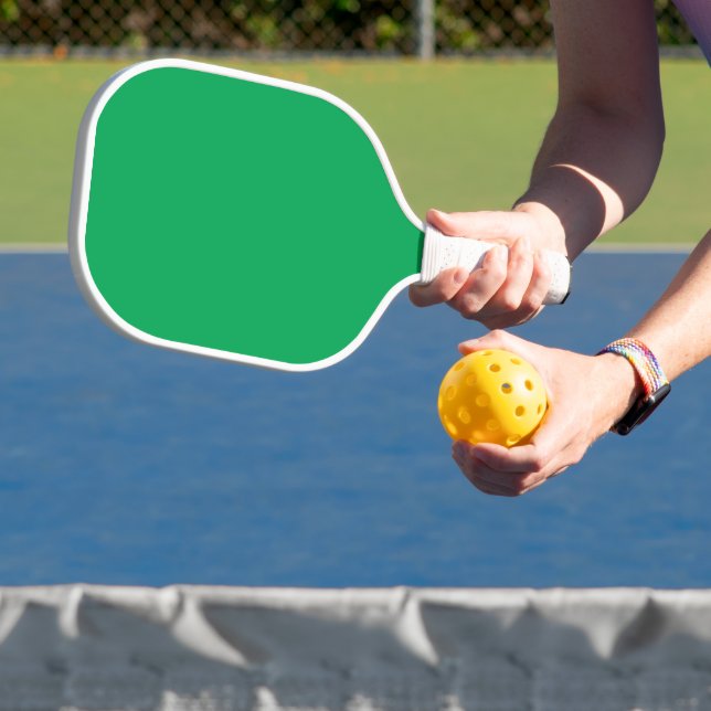 Stunning Green Background with White Border Design Pickleball Paddle (Insitu)