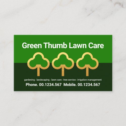 Stunning Green Lawn Tree Layers Gardening Business Card