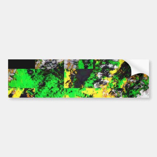 Stunning Green Yellow Abstract Fine Artwork Bumper Sticker