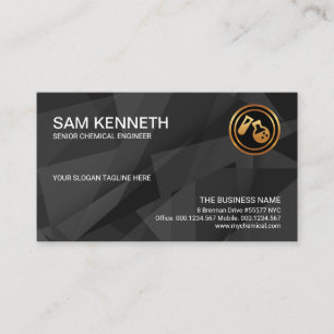 Stunning Grey Polygon Grunge Crystals Chemist Business Card