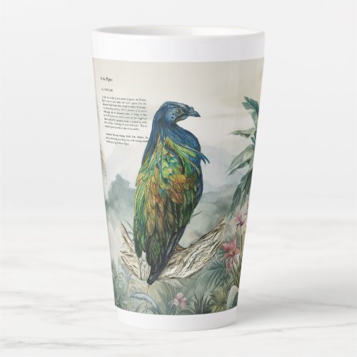 Stunning Hand_Painted Nicobar Pigeon Latte Mug