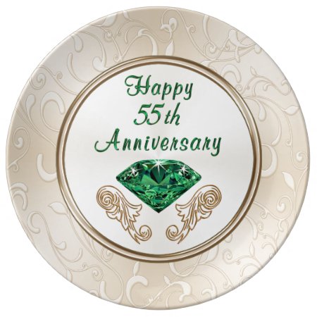 Stunning Happy 55th Anniversary Gifts Porcelain Plate