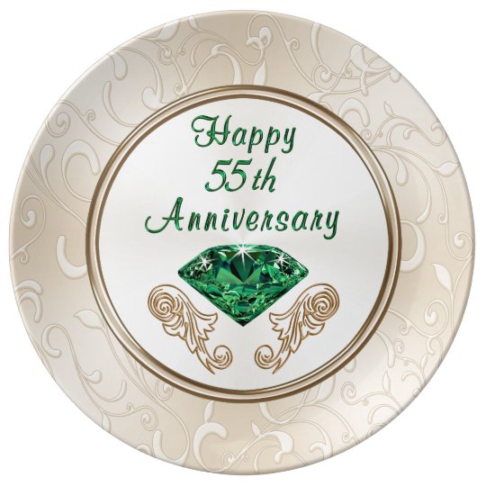 55th Wedding Anniversary Gifts
 Stunning Happy 55th Anniversary Gifts Porcelain Plate