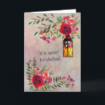 Stunning Happy Birthday Flowers Personalize Card<br><div class="desc">Say Happy Birthday with a stunning floral card --  with easy to personalize inside message.</div>