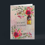 Stunning Happy Birthday Flowers Personalize Card<br><div class="desc">Say Happy Birthday with a stunning floral card --  with easy to personalize inside message.</div>