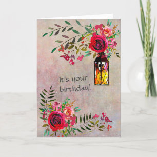 Stunning Happy Birthday Flowers Personalize Card