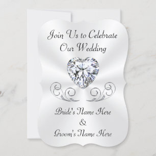 Stunning Heart, Diamond Wedding Invitation Cards