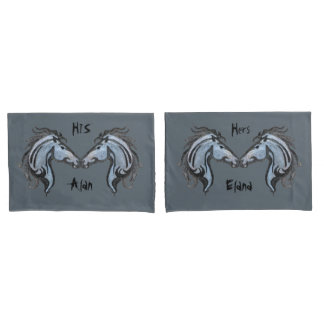 Stunning Horse Design Pair of Pillow Cases